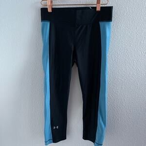 Under Armour Heat Gear Compression Active Pants Tights Leggings Black Blue M